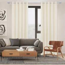 1pc Long Curtain Rods, Telescoping Splicing 1 Inch Curtain Rod For Windows, Bedroom, Drapery Rods With Decorative Translucent Finials, Black/Sliver/Gold - Silver - View 8