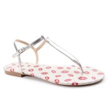 Women Flat Sandals - Nụ hôn kim loại - Xem 2