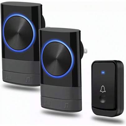 Timbre Inalámbrico Impermeable Con Luz Led 1 Transmiso 2 Rec