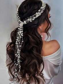 5pcs Elegant Romantic Premium Quality Faux Pearl Hair Chain Head Jewelry Head Pieces Jewelry, Hair Jewellery