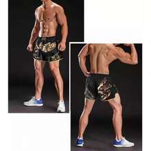 Short Boxer Muay Thai Short Muay Thai Muaythai Kickboxing - Black - View 5