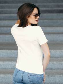 Women's T-Shirt Paris 2 Cotton T-Shirt - Màu be - Xem 2