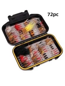 一件仿生飛蝇釣鉤,誘餌魚餌,高碳鋼材質,耐用,鉤子鋒利,鉤條細,適合釣魚 - 彩色 - 查看 5