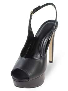 Women Heeled Sandals - 黑色納帕 - 查看 4