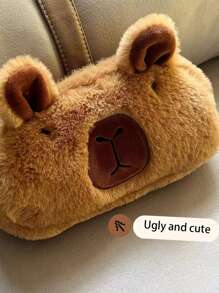 1 Miếng Capybara Sang trọng Hộp bút Phim hoạt hình dễ thương Văn phòng phẩm Túi bảo quản Dung lượng lớn Bút Hộp - màu nâu - Xem 2