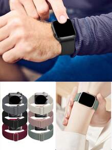6条/套编织单环表带，兼容 Ultra 38mm 40mm 41mm 42mm 46mm 44mm 45mm 49mm，男女通用；18mm 20mm 22mm通用尼龙弹力表带，兼容三星Galaxy Watch/Garmin Watch/Amazfit Watch/Redmi Watch；柔软可调节尼龙透气运动表带，兼容Fitbit Versa2 Versa3 Versa4 - 彩色 - 查看 3