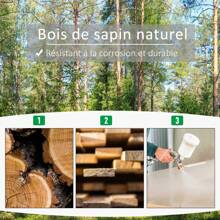 Outsunny Jardinière avec Treillis - bac à Fleurs - jardinière sur Pied - dim. 72,5L x 31,5l x 149,5H cm Inserts d'irrigation Inclus Bois Sapin traité carbonisation