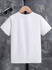 Teen Boy夏季休閒短袖T恤，街景和字母印花