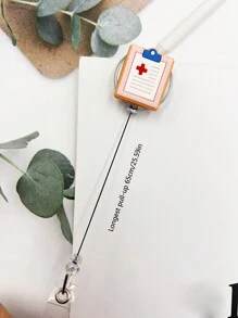 1 Stück Cartoon Krankenschwester Ausweishalter mit Stethoskop, Maske, Medizinbox, Zähne, Pillen und Krankenschwestern-Uniform Design, einziehbarer Ausweishalter mit leicht zu benutzender Befestigung, süßer ID-Halter, Geschenk für Ärzte und Krankenschwestern, Auto-Accessoires, Taschenbaumler, Schule, Goth Y2k - Verschiedenfarbig - Übersicht 6