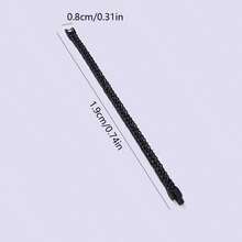 PMKMKM 1條簡約時尚的黑色鈦鋼雙編織手鍊,18k鍍金,手工鍊式珠寶飾品 - 黑色 - 查看 12