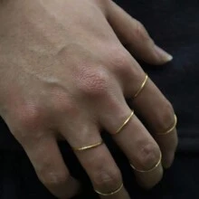 Set Di 6 Anelli Sottili In Acciaio Inossidabile Minimalista Per Uomo E Donna