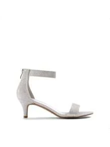 Women Fashion Stilettos Open Toe Pump Heeled Sandals Fashion Ankle Strap Summer Sandals Withe Back Zipper And Adjustable Buckle - 銀色 - 查看 5