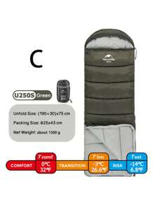 Naturehike 四季加厚保暖棉睡袋 成人适用 可连接 便携 户外露营 单人