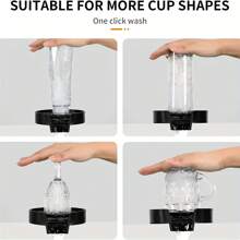 1入廚房玻璃清洗器,自動杯清洗器附帶50cm附件管,玻璃杯清洗器,瓶子清洗器,玻璃清潔劑,快速洗劑高壓噴霧,水龍頭配件,廚房配件 - 黑色 - 查看 3