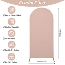 1pc Spandex Wedding Arch Cover, 2-Sided Fitted Round Top Chiara Backdrop Stand Covers For Wedding Birthday Party Shower Banquet Arch Decoration - 裸色 - 查看 2