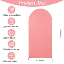 1pc Spandex Wedding Arch Cover, 2-Sided Fitted Round Top Chiara Backdrop Stand Covers For Wedding Birthday Party Shower Banquet Arch Decoration - 塵土飛揚的玫瑰 - 查看 6