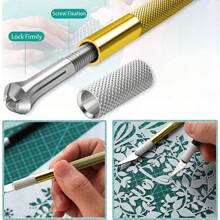 2入組diy藝術剪切刀,帶20個替換刀片的手術刀,藝術刀,手工刀,嗜好刀,雕刻刀,雕刻,雕塑,窗戶膜,油漆保護 - 黃色 - 查看 7