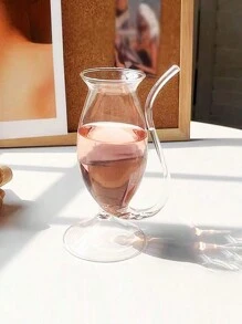 1pc Creative Vampire Shaped Cocktail Glass With Straw For Drinkware - Clear - View 5