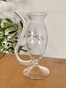 1pc Creative Vampire Shaped Cocktail Glass With Straw For Drinkware - Clear - View 8