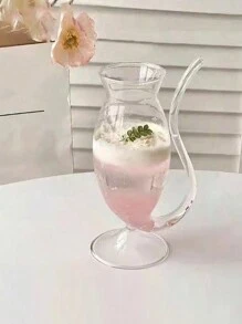 1pc Creative Vampire Shaped Cocktail Glass With Straw For Drinkware - Clear - View 7