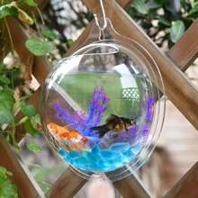 Wall Mounted Fish Tank, Wall Mounted Flower Vase, Flower Pot,  Glass, Acrylic Creative Wall Goldfish Tank - Clear - View 9