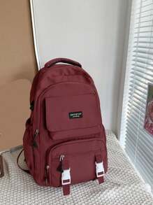 Girls' Backpack, Campus Bag, School Bag, Travel Bag School Backpack,School Bag,Backpack For School,Back To School,Large Capacity, Suitable For Teen Girls Women College Students, Perfect For Back To School,College,Middle School, High School,Outdoors, Travel, Outings - Burgundy - View 2