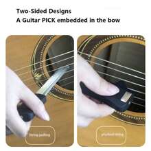 1pc Guitar Bow (Pizzicato Bow) For Folk Guitar Playing With Metal Tailpiece And Plectrum Included - Multicolor - View 4