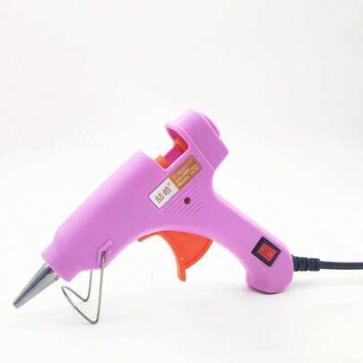 1 件装热熔胶枪，带欧式插头和多种颜色，20w，适合家庭使用、儿童 DIY、艺术与工艺以及家庭维修