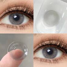 2pcs/Pack Light Gray Invisible Contact Lenses, Cosmetic Contact Lenses For The Whole Year, Diameter: 14.5mm, Beauty Contact Lenses Halloween Costume Cosplay - Light Grey - View 2