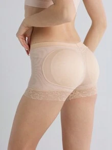 1pc Women's Butt Lifter Enhancer Panties With Removable Pads For Body Shaping, Square Cut, High Waist