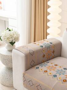 1pc All Season Sofa Cushion Cover, Bohemian Modern Minimalist Non-Slip Sofa Seat Pad, Dust-Proof Washable Sofa Throw Cover, Suitable For Bedroom, Office, Living Room, L-Shaped Sofa And 1-2-3-4 Seat Covers - Coffee Brown - View 8