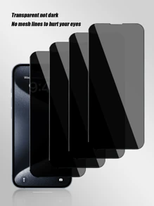 4入組隱私全覆蓋鋼化玻璃屏幕保護貼,防震,防刮花,適用於蘋果x / Xr / 11/12 / 13/14 / 15系列 - 黑色 - 查看 2