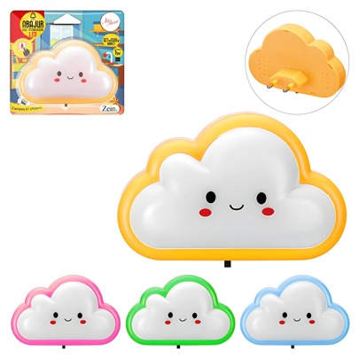 Abajur Mini De Led Tomada Bivoult Estampa De Nuvem