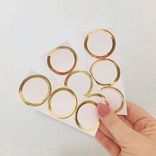 Etiquetas moldura redondo com 500 unidades - Dourado - Visão 2