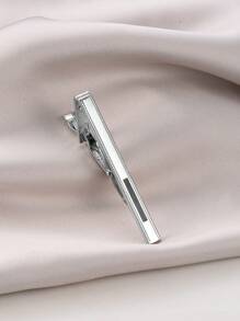 Un paio di gemelli in ottone nero classici e un fermaglio per cravatta in argento e nero, set da regalare al marito