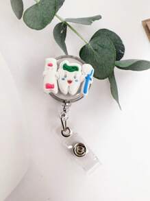 1 Stück Cartoon Krankenschwester Ausweishalter mit Stethoskop, Maske, Medizinbox, Zähne, Pillen und Krankenschwestern-Uniform Design, einziehbarer Ausweishalter mit leicht zu benutzender Befestigung, süßer ID-Halter, Geschenk für Ärzte und Krankenschwestern, Auto-Accessoires, Taschenbaumler, Schule, Goth Y2k - Verschiedenfarbig - Übersicht 10