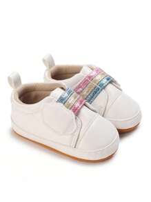 Giày thể thao đế mềm màu trắng phong cách mùa xuân và mùa thu và giày rửa tội màu trắng cho bé gái sơ sinh từ 0-1 tuổi - trắng - Xem 1