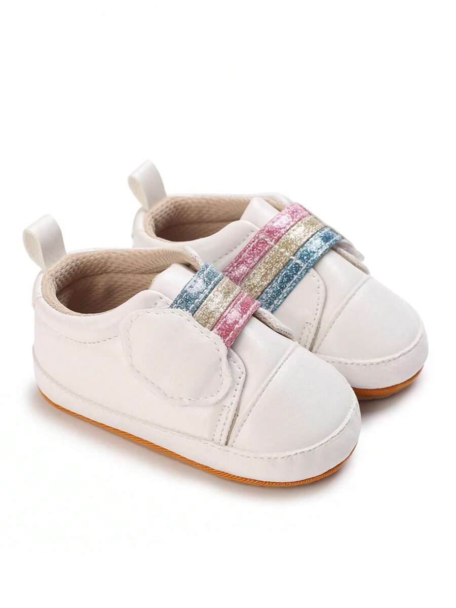 Giày thể thao đế mềm màu trắng phong cách mùa xuân và mùa thu và giày rửa tội màu trắng cho bé gái sơ sinh từ 0-1 tuổi - trắng - Xem 1