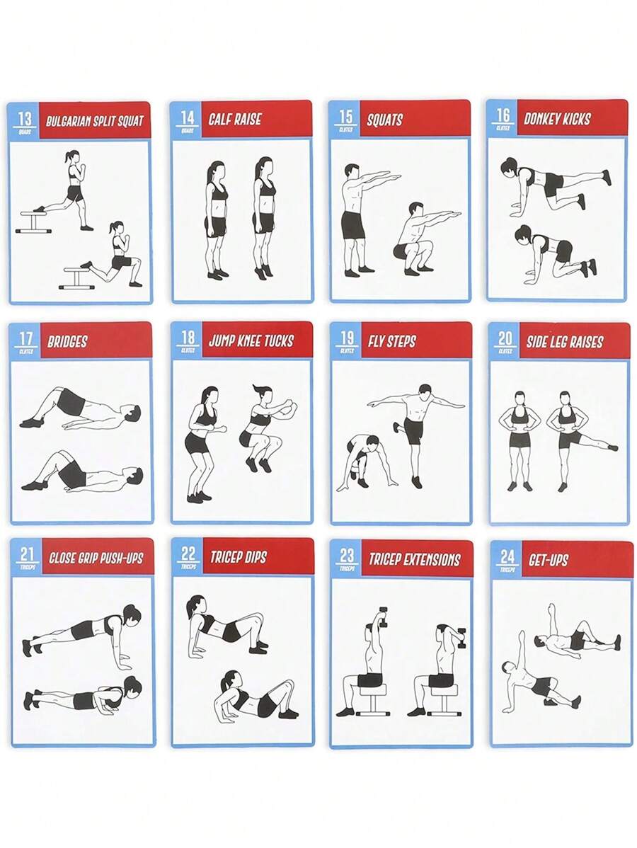 Okuna Outpost Bodyweight Exercise Cards For Workout Routine, Fitness