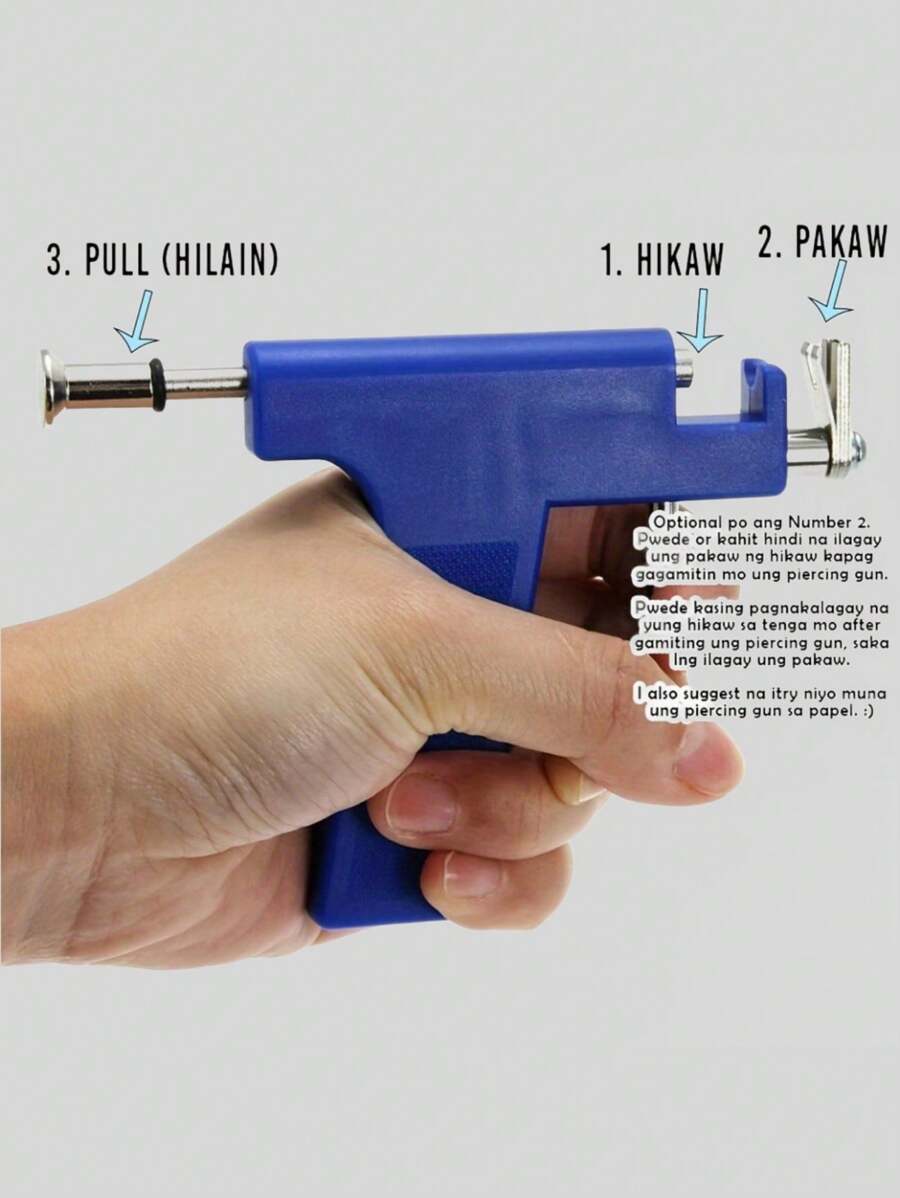 98 Pcs Professional Ear Piercing Gun Set Includes Steel Ear Studs