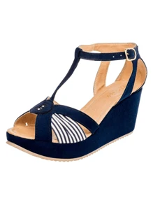 Pakar Zapaterias Fratta Sandalia para mujer marino, blanco  frescas para el verano - Azul Marino - Ver 1