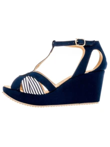 Pakar Zapaterias Fratta Sandalia para mujer marino, blanco  frescas para el verano - Azul Marino - Ver 2