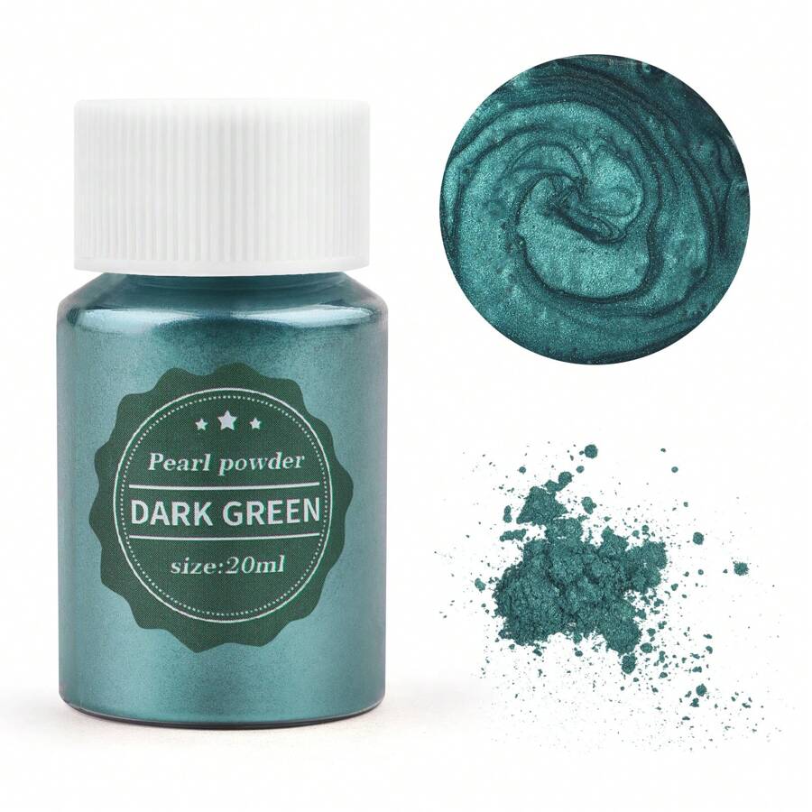 1瓶/10g薄荷綠色珍珠光澤閃粉,適用於diy水晶點膠、人魚填充、手工藝製作等。 - 薄荷綠 - 查看 1