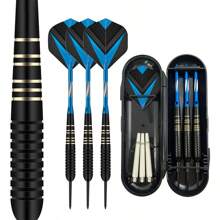 1pc Copper Dart Set Shatter-Resistant Box Pack, Embossed Shaft Dart Needle Toy, Copper-Aluminum-Pet - Black - View 5