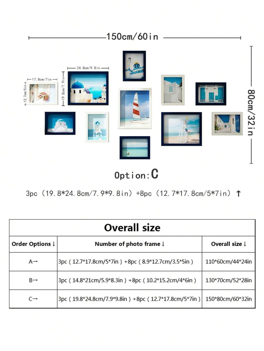 High End Creative Photo Wall Hanging Frames Set Of 11 With Scenery High End Creative Photo Wall Hanging Frames Set Of 11 With Scenery