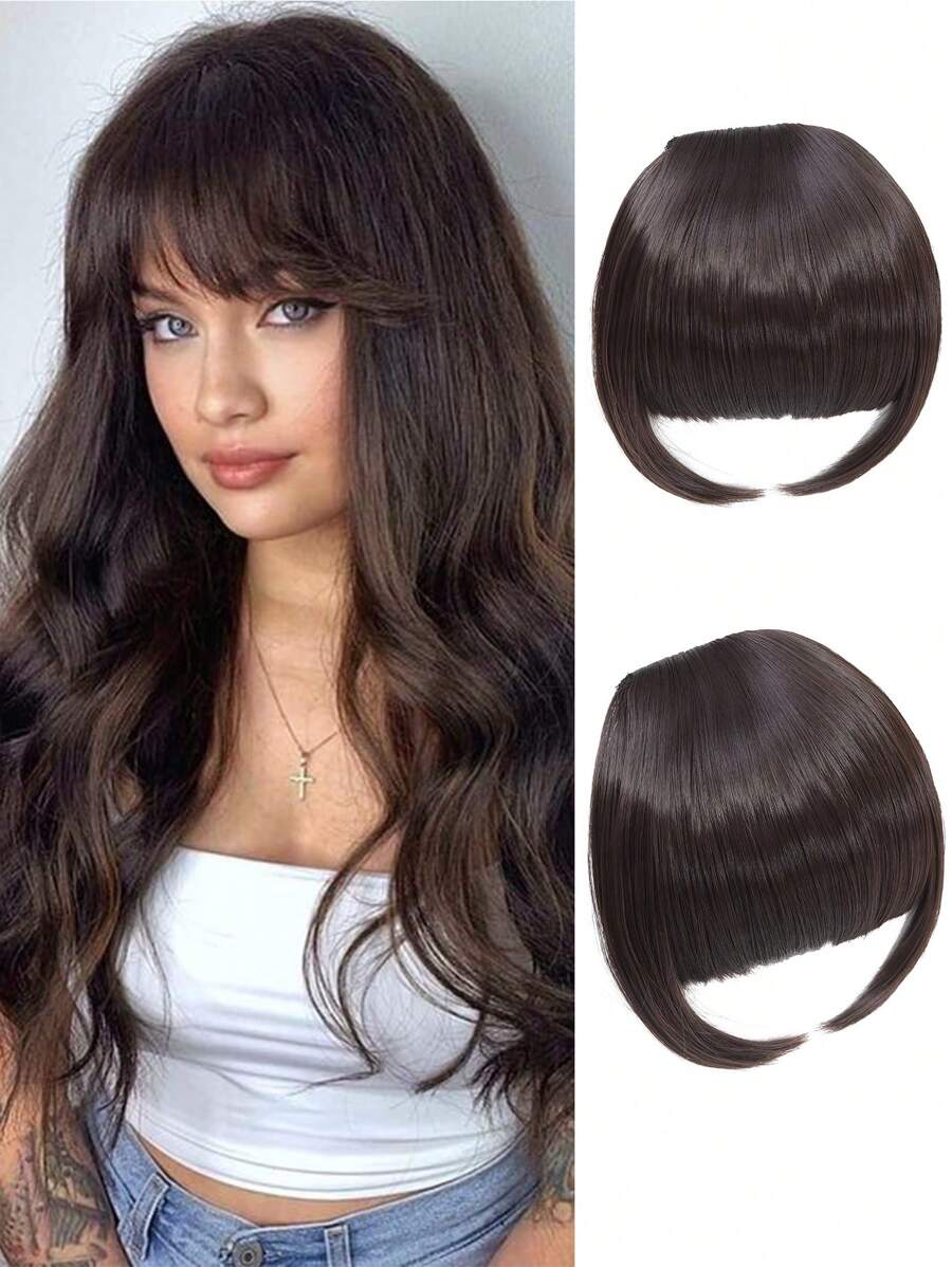 Bangs Hair, Clip in Bangs Hair Extensions, Thick Air Bangs Fringe with Temples Hairpieces for
