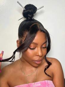 1PC Long Curly Bangs Clips Front Two Side Fringe Hair Extension Natural Synthetic Middle Part Fake Fringe For Women