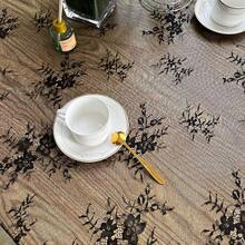 1入組,復古蕾絲桌布,現代化聚酯纖維廚房桌布,鄉村婚禮桌布,農家派對家居裝飾,婚禮派對裝飾,派對用品,生日派對用品,禮品包裝用品。 - 黑色 - 查看 4