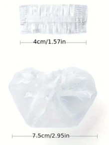 100pcs/Set Disposable Plastic Waterproof Ear Cover Bath Shower Salon Caps Ear Protector Cover One-Off Earmuffs Hair Dyeing Tools(There May Be 1-3 Errors In The Quantity)