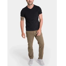 Playera Slim Fit Hombre Cuello V - Negro - Ver 3